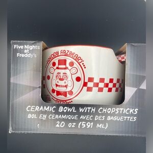 Five Nights At Freddy’s ceramic bowl w/chopsticks